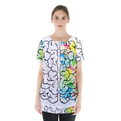 Brain-mind-psychology-idea-drawing Skirt Hem Sports Top by Jancukart