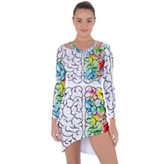 Brain-mind-psychology-idea-drawing Asymmetric Cut-out Shift Dress