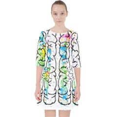 Brain-mind-psychology-idea-drawing Quarter Sleeve Pocket Dress