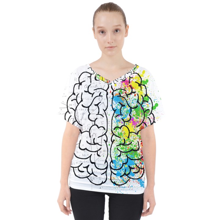 Brain-mind-psychology-idea-drawing V-Neck Dolman Drape Top