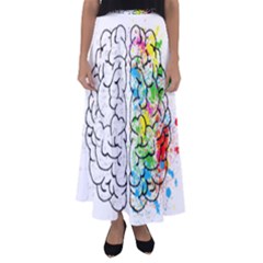 Brain-mind-psychology-idea-drawing Flared Maxi Skirt by Jancukart