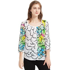 Brain-mind-psychology-idea-drawing Chiffon Quarter Sleeve Blouse