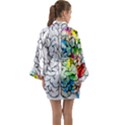 Brain-mind-psychology-idea-drawing Long Sleeve Satin Kimono View2