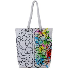 Brain-mind-psychology-idea-drawing Full Print Rope Handle Tote (small) by Jancukart