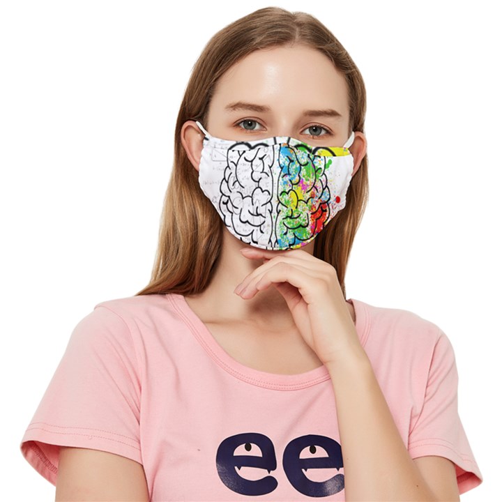 Brain-mind-psychology-idea-drawing Fitted Cloth Face Mask (Adult)