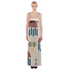 Art Background Abstract Design Thigh Split Maxi Dress