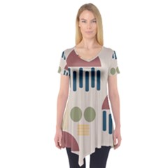 Art Background Abstract Design Short Sleeve Tunic 