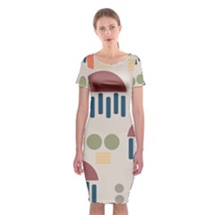 Art Background Abstract Design Classic Short Sleeve Midi Dress