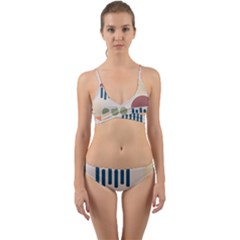 Art Background Abstract Design Wrap Around Bikini Set