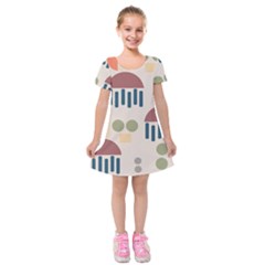 Art Background Abstract Design Kids  Short Sleeve Velvet Dress