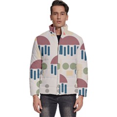 Art Background Abstract Design Men s Puffer Bubble Jacket Coat