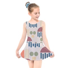 Art Background Abstract Design Kids  Skater Dress Swimsuit by Jancukart