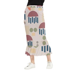 Art Background Abstract Design Maxi Fishtail Chiffon Skirt