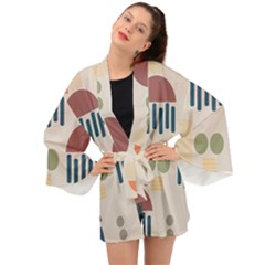 Art Background Abstract Design Long Sleeve Kimono