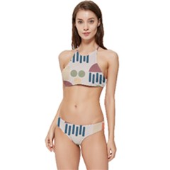 Art Background Abstract Design Banded Triangle Bikini Set