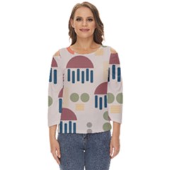 Art Background Abstract Design Cut Out Wide Sleeve Top