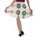 Art Design Round Drawing Abstract A-line Skater Skirt View2