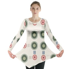 Art Design Round Drawing Abstract Long Sleeve Tunic 