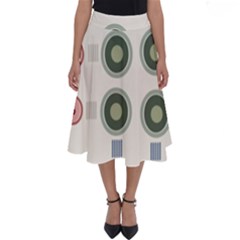 Art Design Round Drawing Abstract Perfect Length Midi Skirt