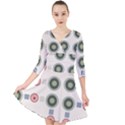 Art Design Round Drawing Abstract Quarter Sleeve Front Wrap Dress View1