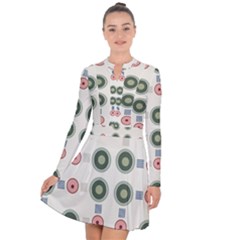 Art Design Round Drawing Abstract Long Sleeve Panel Dress