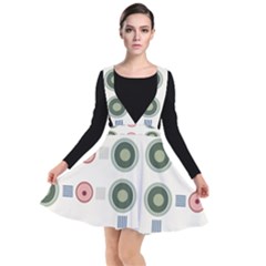 Art Design Round Drawing Abstract Plunge Pinafore Dress