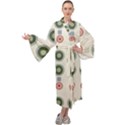 Art Design Round Drawing Abstract Maxi Velour Kimono View1