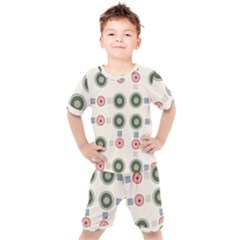 Art Design Round Drawing Abstract Kids  Tee And Shorts Set