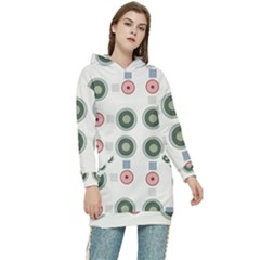 Art Design Round Drawing Abstract Women s Long Oversized Pullover Hoodie