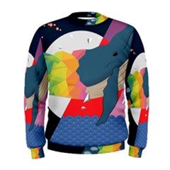 Whale Moon Ocean Digital Art Men s Sweatshirt