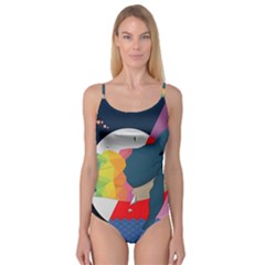 Whale Moon Ocean Digital Art Camisole Leotard 