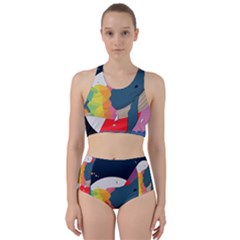 Whale Moon Ocean Digital Art Racer Back Bikini Set