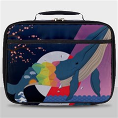 Whale Moon Ocean Digital Art Full Print Lunch Bag