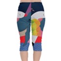 Whale Moon Ocean Digital Art Velvet Capri Leggings  View2