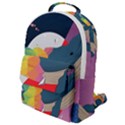 Whale Moon Ocean Digital Art Flap Pocket Backpack (Small) View1