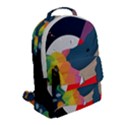 Whale Moon Ocean Digital Art Flap Pocket Backpack (Small) View2