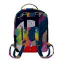 Whale Moon Ocean Digital Art Flap Pocket Backpack (Small) View3