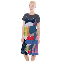 Whale Moon Ocean Digital Art Camis Fishtail Dress