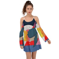 Whale Moon Ocean Digital Art Boho Dress