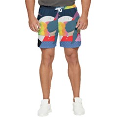 Whale Moon Ocean Digital Art Men s Runner Shorts by Jancukart