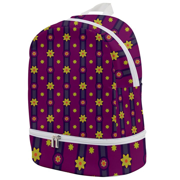 Background Graphic Decor Backdrop Zip Bottom Backpack