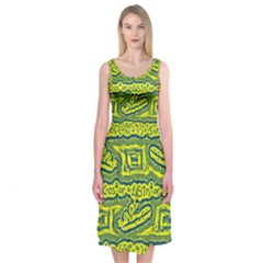 Abstract Background Graphic Midi Sleeveless Dress