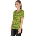 Abstract Background Graphic Women s V-Neck Scrub Top View2