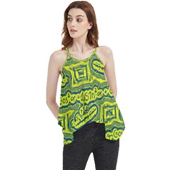 Abstract Background Graphic Flowy Camisole Tank Top