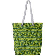 Abstract Background Graphic Full Print Rope Handle Tote (small) by Jancukart