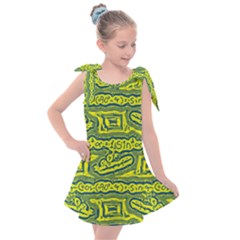 Abstract Background Graphic Kids  Tie Up Tunic Dress