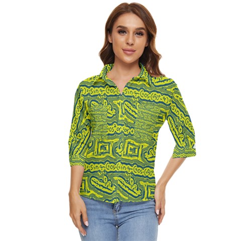 Abstract Background Graphic Women s Quarter Sleeve Pocket Shirt by Jancukart