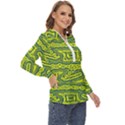 Abstract Background Graphic Zip Up Long Sleeve Blouse View3