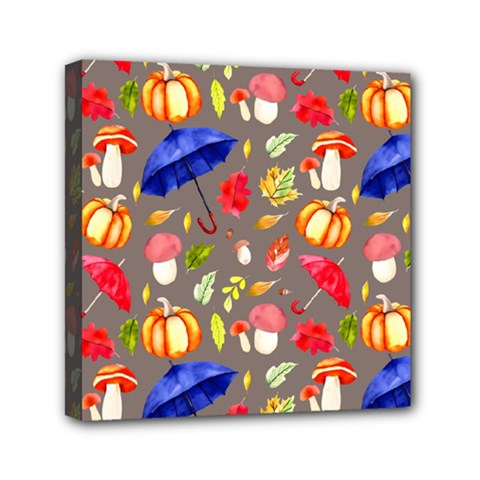 Autumn Seamless Background Leaves Mini Canvas 6  X 6  (stretched)