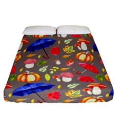 Autumn Seamless Background Leaves Fitted Sheet (california King Size)